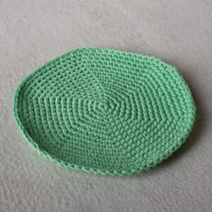 set de gamelle simple rond en crochet vert