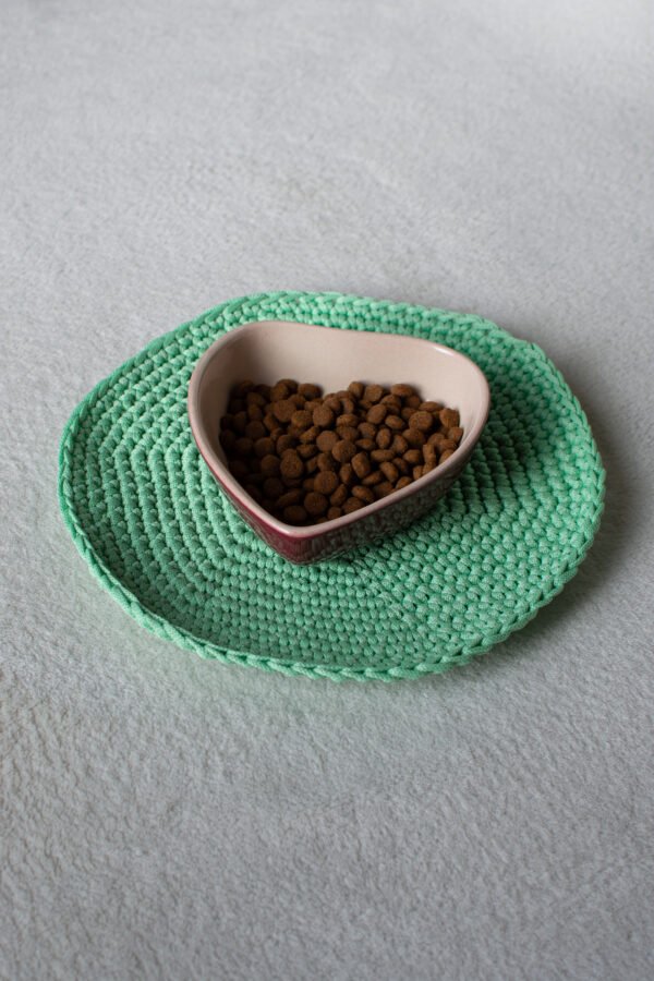 dessous de gamelle rond vert en crochet