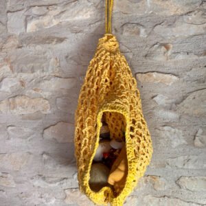 filet a jouets en crochet à suspendre